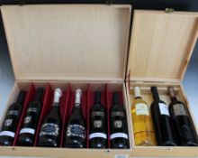 2 WOODEN GIFT CASES OF WINE, consisting of 6 bottles by Tenimenti Di Cangrande made up of 2