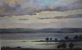 EDWARD LOXTON KNIGHT (1905-1993). An Estuary landscape, signed lower right, watercolour, framed