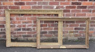 TWO EARLY NINETEENTH / TWENTIETH CENTURY GOLD DECORATIVE FRAMES, width of frames 10 and 7 cm,