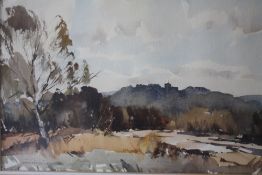 EDWARD WESSON (1910-1983). Impressionist landscape 'St. Martha's Church from above Albury', see