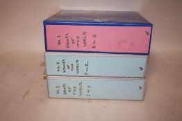 A LARGE COLLECTION OF WORLD STAMPS CONTAINED IN THREE FOLDERS