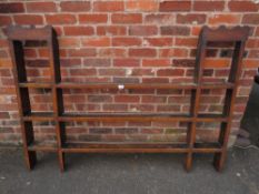 AN ANTIQUE OAK OPEN DRESSER PLATE RACK W-175 CM