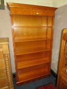 A CONTEMPORARY OPEN FRONTED FLOORSTANDING BOOKCASE H-189 W-108 CM