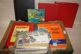 A COLLECTION OF ASSORTED STAMPS, FIRST DAY COVERS AND STAMP COLLECTORS GUIDES ETC.