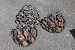 THREE CAST WALL BRACKETS