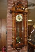 A LARGE VIENNA GONG STYLE WALL CLOCK WITH JUNGHANS MOVEMENT