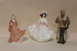 TWO ROYAL DOULTON FIGURES 'SUNDAY BEST' HN2698 AND 'GOOD MORNING' HN2671 TOGETHER WITH A ROYAL