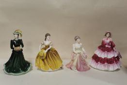 FOUR COALPORT LADIES OF FASHION FIGURINES - 'DAPHNE', 'LADY IN LACE', 'THERESA' AND 'HARMONY' (4)