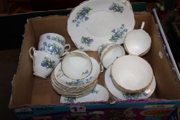 A SMALL BOX OF REGENCY HAREBELL CHINA