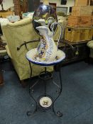 A FRENCH STYLE WASH STAND WITH PORCELAIN JUG & BOWL SET