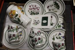 A TRAY OF PORTMEIRION 'THE BOTANIC GARDEN' CERAMICS TOGETHER WITH A PORTMEIRION SUSAN WILLIAMS-ELLIS
