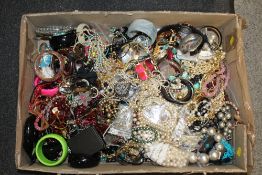 A LARGE BOX OF ASSORTED COSTUME JEWELLERY