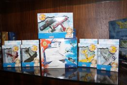 FIVE BOXED LLEDO PIONEERS OF AVIATION DIE CAST MODEL PLANES TOGETHER WITH A CORGI 'THE AVIATION