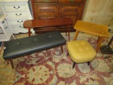 AN ASSORTMENT OF FOUR RETRO STYLE STOOLS / TABLES
