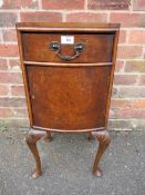 A SMALL CIRCA 1930'S WALNUT CUPBOARD W-37 CM - S/D *WITH OLD WORM DAMAGE*