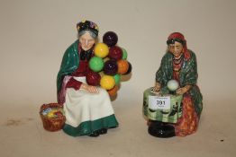 TWO ROYAL DOULTON FIGURES 'THE FORTUNE TELLER HN2159 AND 'OLD BALLOON SELLER' HN1315