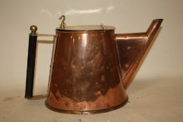 A VINTAGE COPPER AND BRASS WATERING CAN, LENGTH SPOUT TO HANDLE 36.5 CM