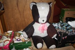 A LARGE PANDA BEAR SOFT TOY, SEATED HEIGHT 66 CM