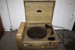 A VINTAGE COLLARO MICROGRAM RECORD PLAYER WITH BAKELITE ARM