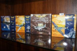 A COLLECTION OF FOUR BOXED CORGI 'THE AVIATION ARCHIVE' MODEL AIR PLANES, SUBMARINE SPITFIRE