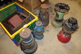 A COLLECTION OF VINTAGE TILLEY LAMPS ETC.