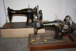 TWO VINTAGE SEWING MACHINES