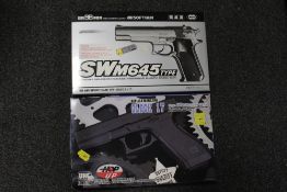 A BOXED SWM645 TYPE BB GUN, TOGETHER WITH A GLOCK 17 BB GUN (2)