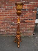 A LARGE CONTEMPORARY GILT JARDINAIRE ON STAND H-159 CM S/DCondition Report: WITH CRACKS AND
