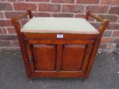 A VINTAGE MAHOGANY BOX PIANO STOOL
