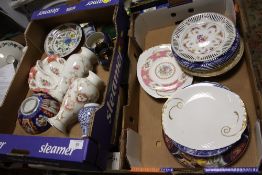 TWO TRAYS OF ASSORTED CERAMICS TO INCLUDE WEDGWOOD JASPERWARE, ROYAL ALBERT LADY CARLISLE ETC.