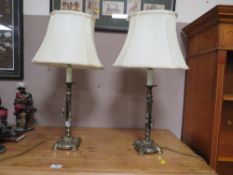 A PAIR OF CONTEMPORARY TABLE LAMPS WITH SHADES (2)