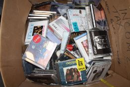 A BOX OF CDS AND DVDS ETC. (A/F - HOUSE CLEARANCE)