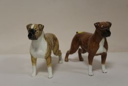 TWO BESWICK BOXER DOG FIGURES