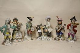 A SET OF SIX REPRODUCTION CERAMIC MONKEY FIGURES, H APPROX 26 CM
