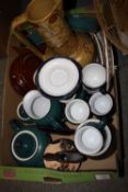 A TRAY OF DENBY STONEWARE ETC.