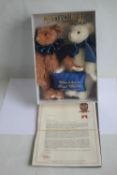 MERRYTHOUGHT WILLIAM AND CATHERINE ROYAL WEDDING BEARS 2011, boxed limited edition 91/100 with two