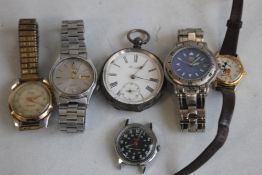 A SILVER OPEN FACE POCKET WATCH BY 