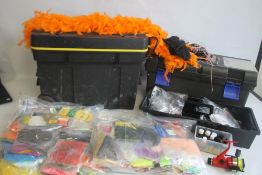 A LARGE QUANTITY OF FLY TYING ACCESSORIES to include feathers, fur etc.