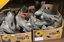 A QUANTITY OF HOBNAIL BOOTS A/F