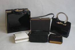 SIX BOX BAGS to include evening bags, no maker's labels (6)