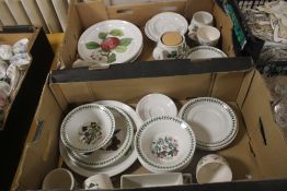 TWO TRAYS OF PORTMEIRION TEA & DINNERWARE (trays not included)