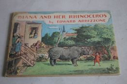 EDWARD ARDIZZONE - 'DIANA AND HER RHINOCEROS', first edition The Bodley Head, 1964 with two
