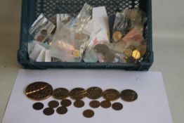 A COLLECTION OF BRITISH AND WORLD COINS AND A GROUP OF FAO BRONZE MEDALLIONS, to include two New