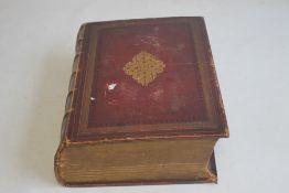 A LARGE VICTORIAN LEATHER BOUND FAMILY BIBLE, published by Blackie and Son