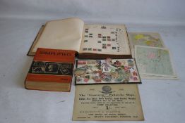 SCHAUBEKS ILLUSTRATED POSTAGE STAMP ALBUM VICTORIA EDITION WITH SOME STAMPS, CIRCA 150 LOOSE STAMPS,
