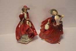 TWO ROYAL DOULTON FIGURINES, 'Autumn Breezes' and 'Top O' The Hill' (2)