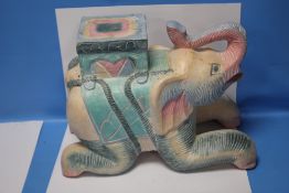 A LARGE CERAMIC ELEPHANT