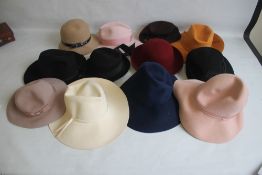 A COLLECTION OF VINTAGE FELT LADIES HATS to include Edward Mann, Bermona Trend, Panda, Jacoll,