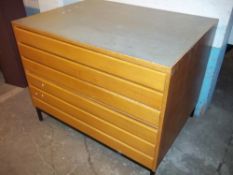 A SIX DRAWER ARCHITECT'S PLAN CHEST ON CHEST, L 117 CM, H 92 CM, D 86 CM