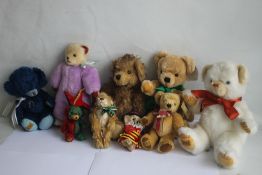 MERRYTHOUGHT TEDDY BEARS to include Cheeky Bear, Benjamin, and a musical type etc. (9)